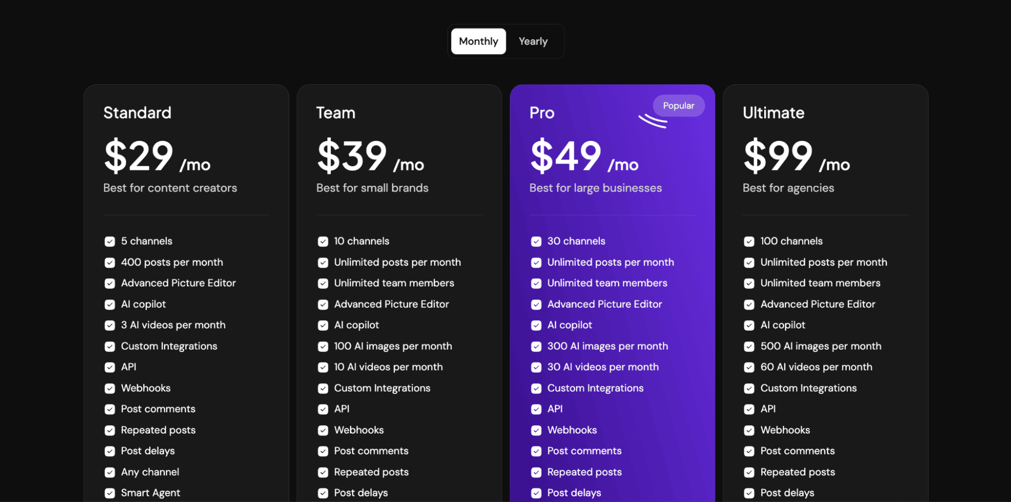 Postiz pricing